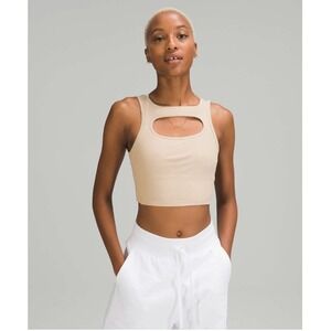 Lululemon LA Front Cut‎ Out Crop Tank Trench No tag Size 8
